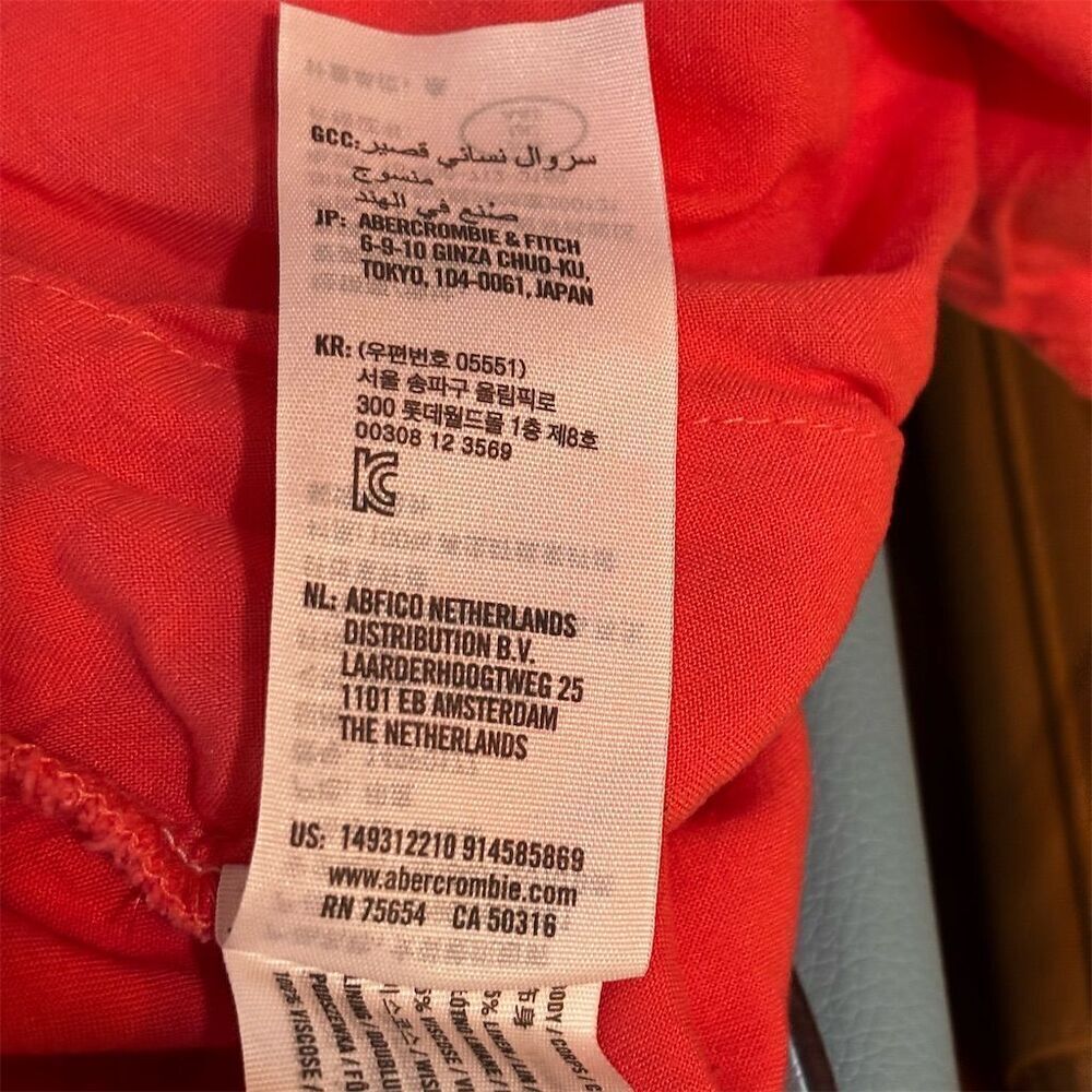 Abercrombie & Fitch Women's Coral Casual Shorts Size L Summer Wear - Picture 4 of 4